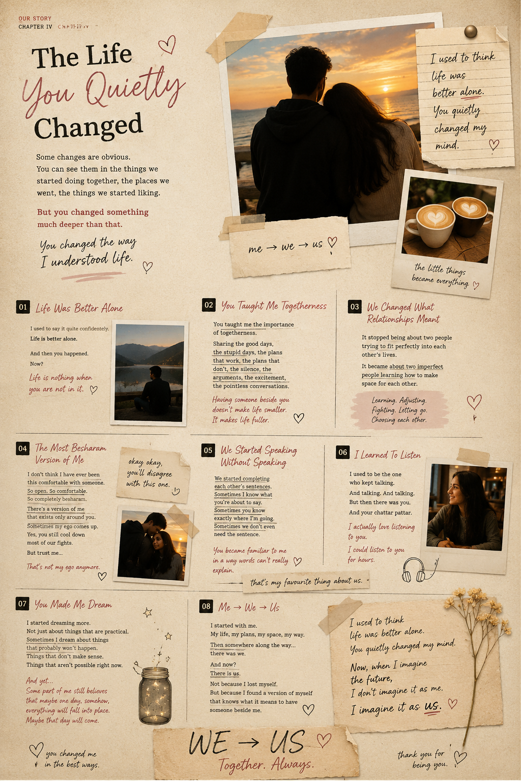 Our Story — Chapter IV: The Life You Quietly Changed